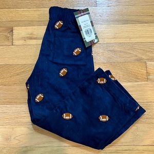 NWT Blue Corduroy Pant with Football Embroidery